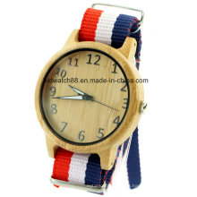 Reloj de madera 2017 correas de nylon intercambiables correas hombres relojes deportivos